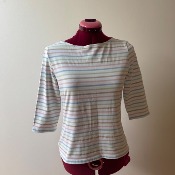 Women's Saint James 3/4 Sleeve Striped French Summer Top S/M - Picture 1 of 10